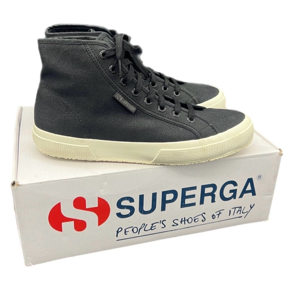 Superga 2750 High Top Canvas Sneakers Black Men’s 8 Women’s 9.5 EU 41 NIB